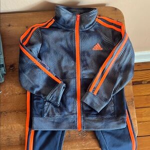 Adidas Kids' Gray and Orange Tracksuit